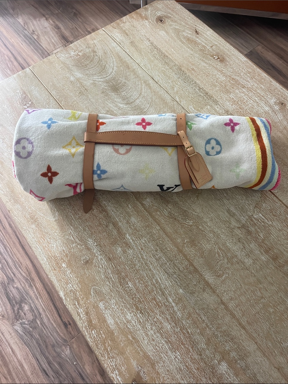 LOUIS VUITTON Vintage Murikami Multicolor Beach Towel